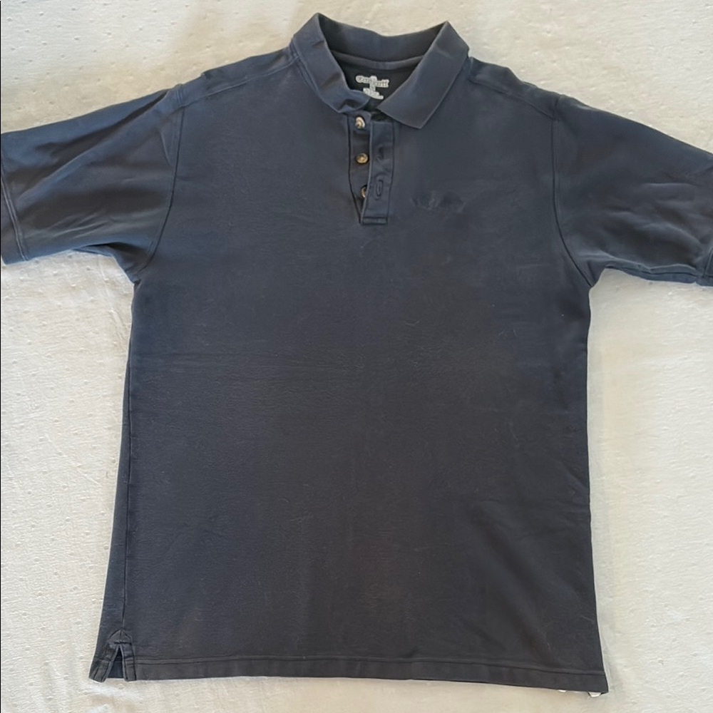 Carhartt Blue Polo Shirt Classic Design Short Sleeves